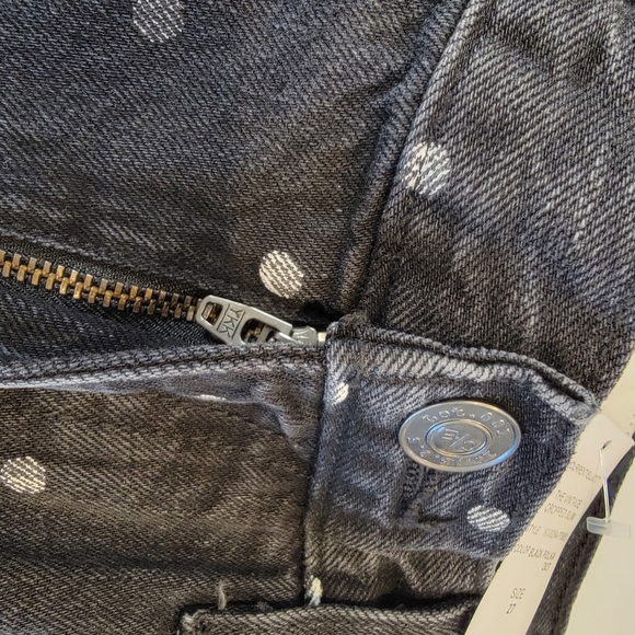 Current/Elliott The Vintage Cropped Slim Jean in Black Polka Dot Size 27 NWT! - Picture 13 of 17